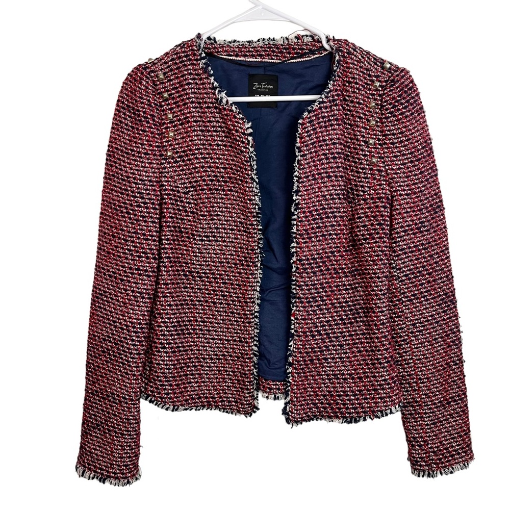 Women's Tweed Jacket - Red and Black